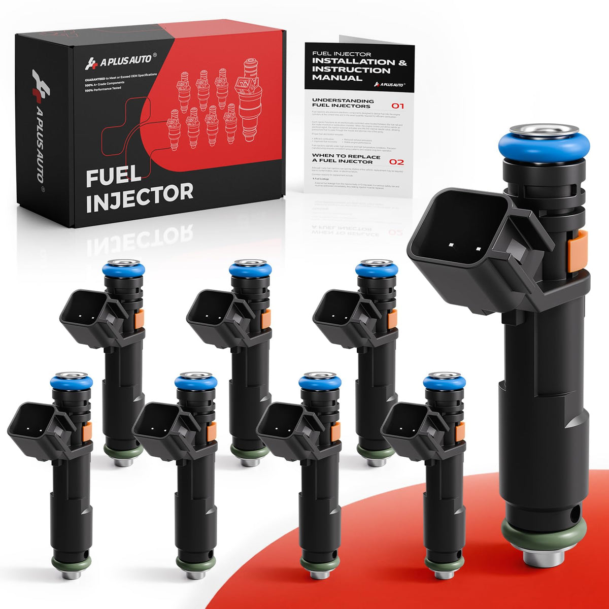 A Plus Auto eight-pack fuel injector assembly improves compatibility and fuel delivery.