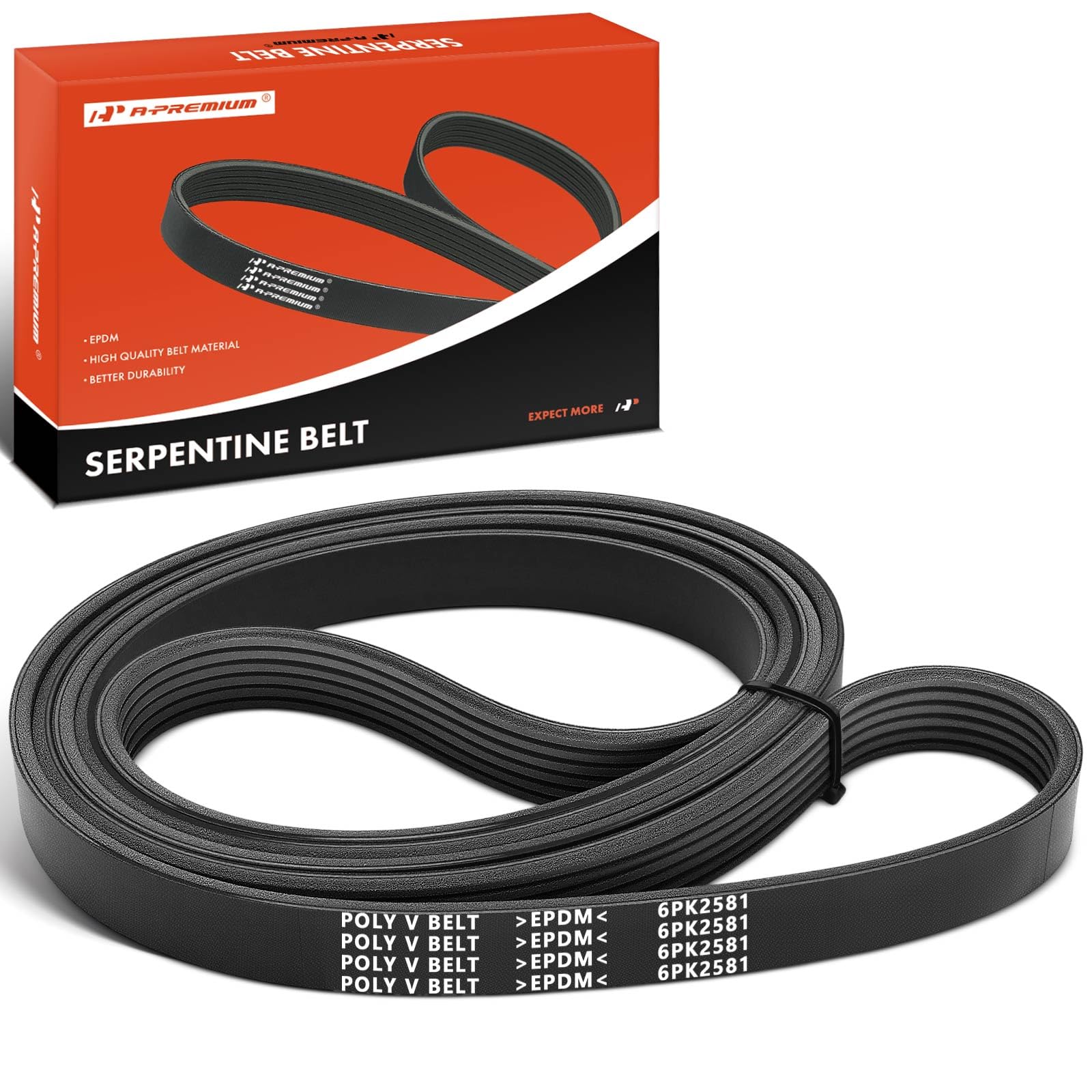 A-Premium 101-66-inch serpentine belt in the engine bay for reliable operation.