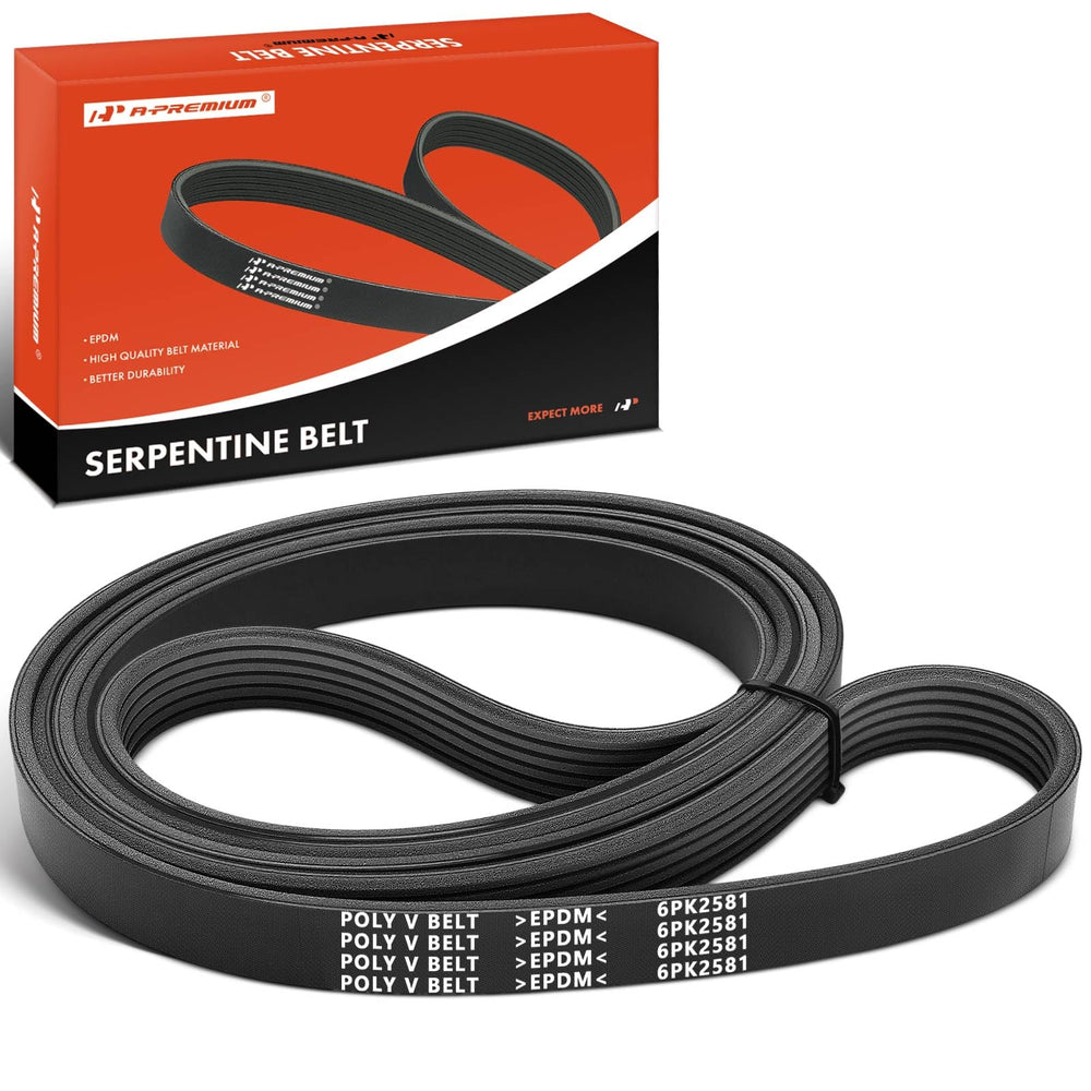 A-Premium 101-66-inch serpentine belt in the engine bay for reliable operation.