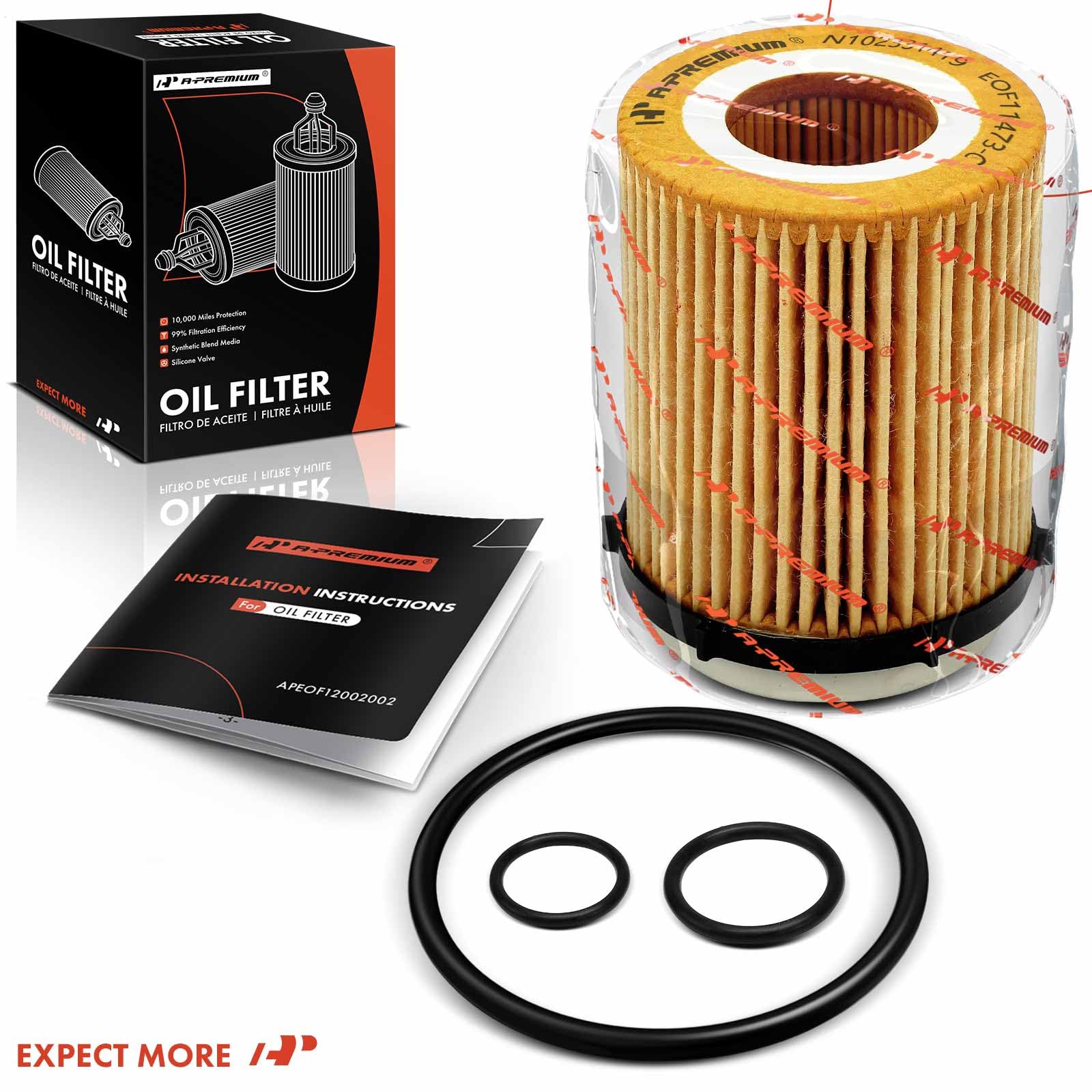A-Premium 10K Miles oil filter for Mercedes GLA250 fitment supports consistent filtration.