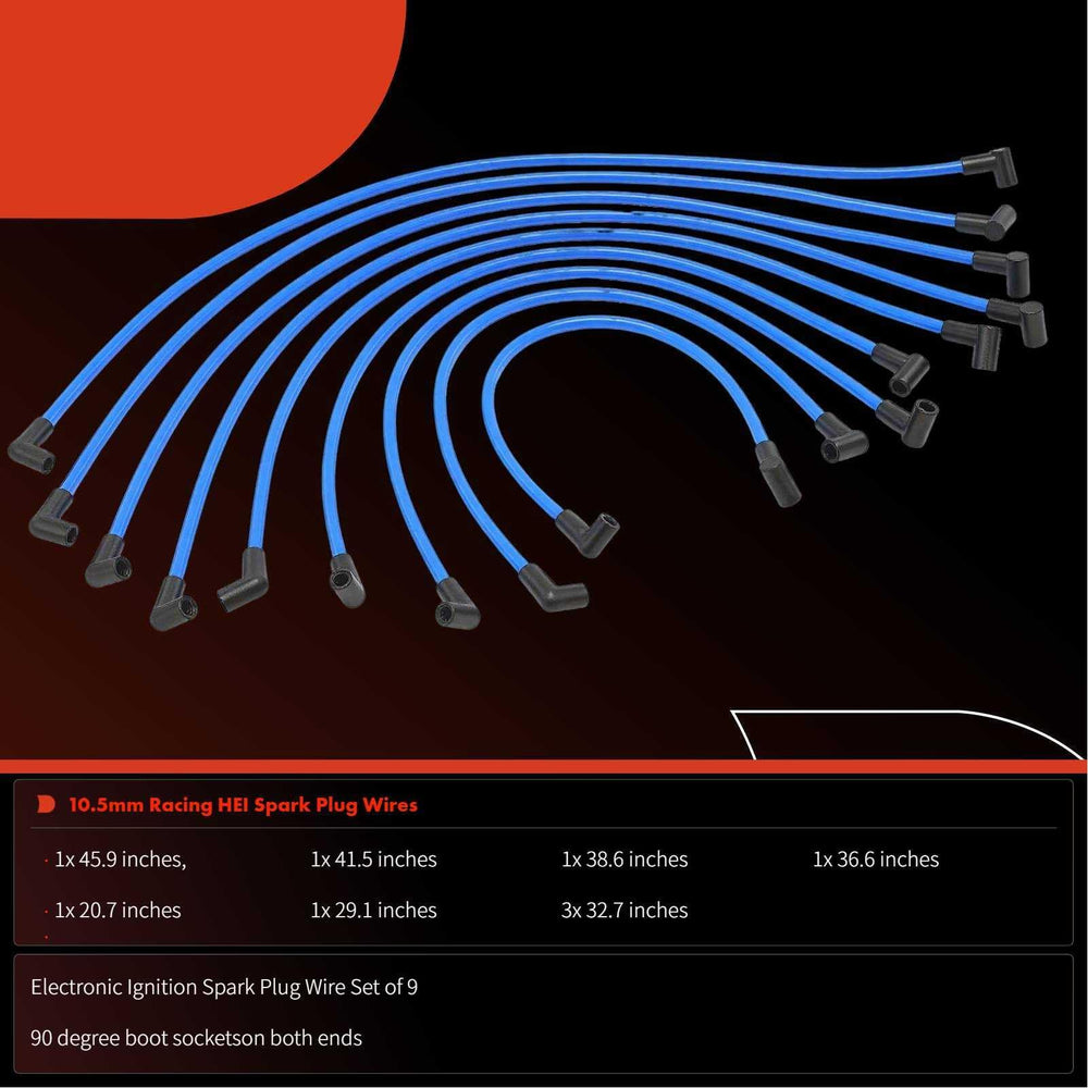 A-Premium 9-piece set delivers comprehensive ignition coverage for V8 small and big blocks.