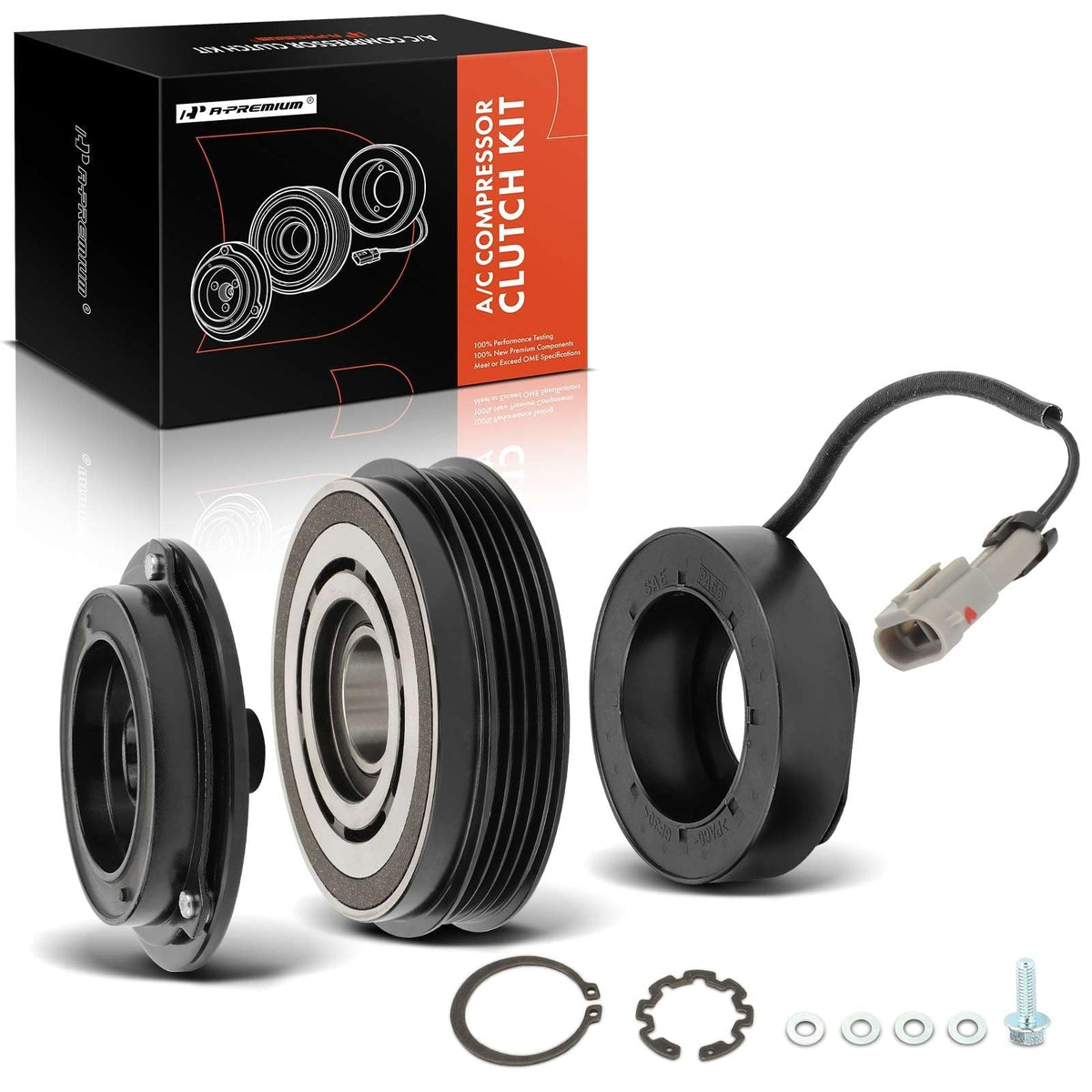 A-Premium packaging for AC compressor clutch kit ready for installation