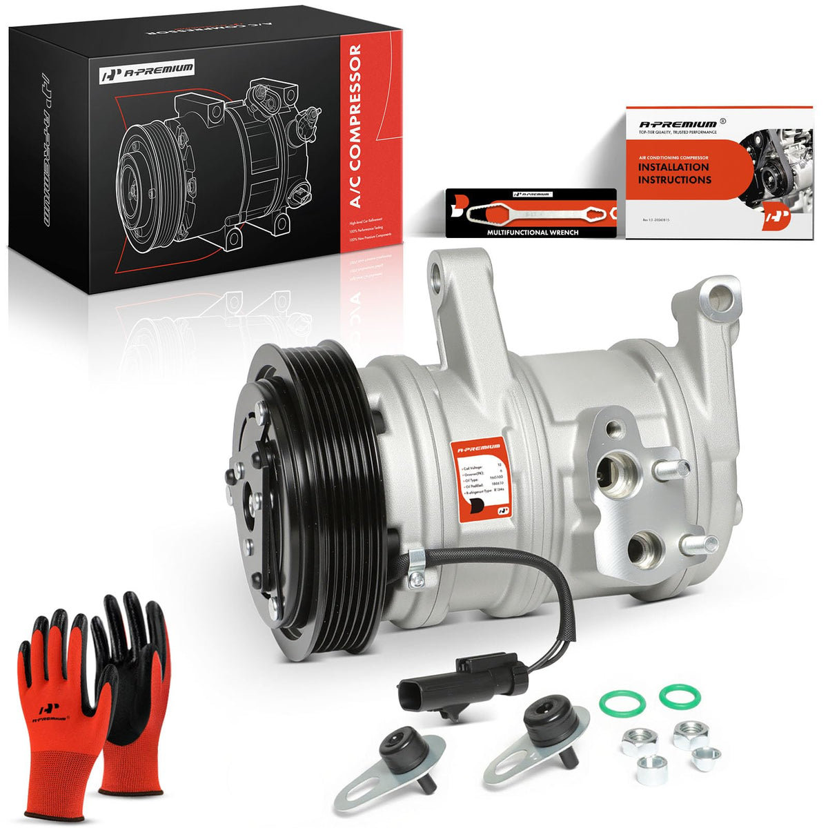 A-Premium AC compressor with clutch and pulley for Dodge Ram compatibility.