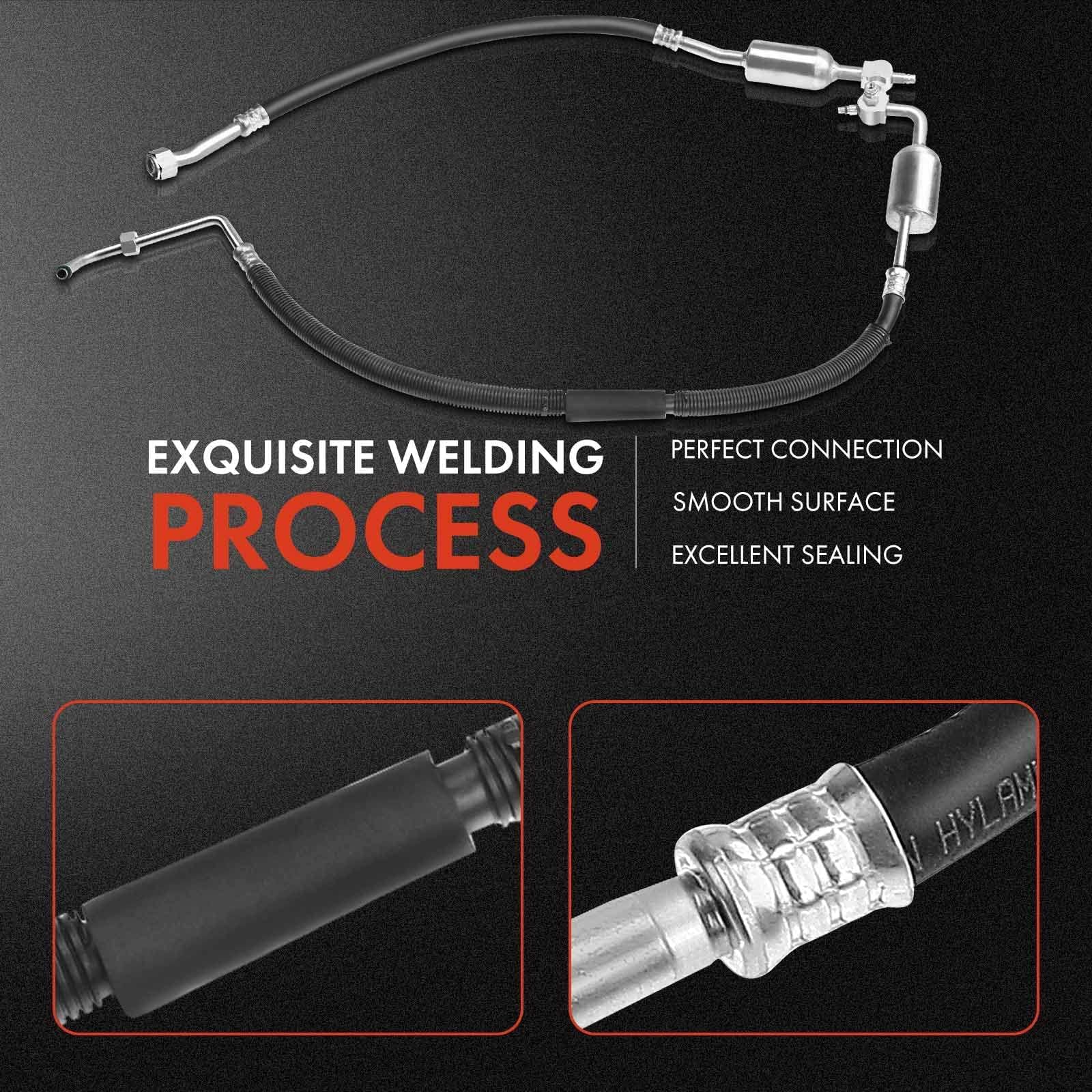 A-Premium hose assembly with brackets and clamps; easy installation