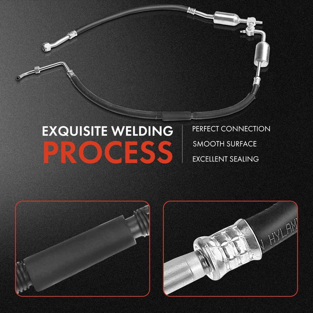 A-Premium hose assembly with brackets and clamps; easy installation