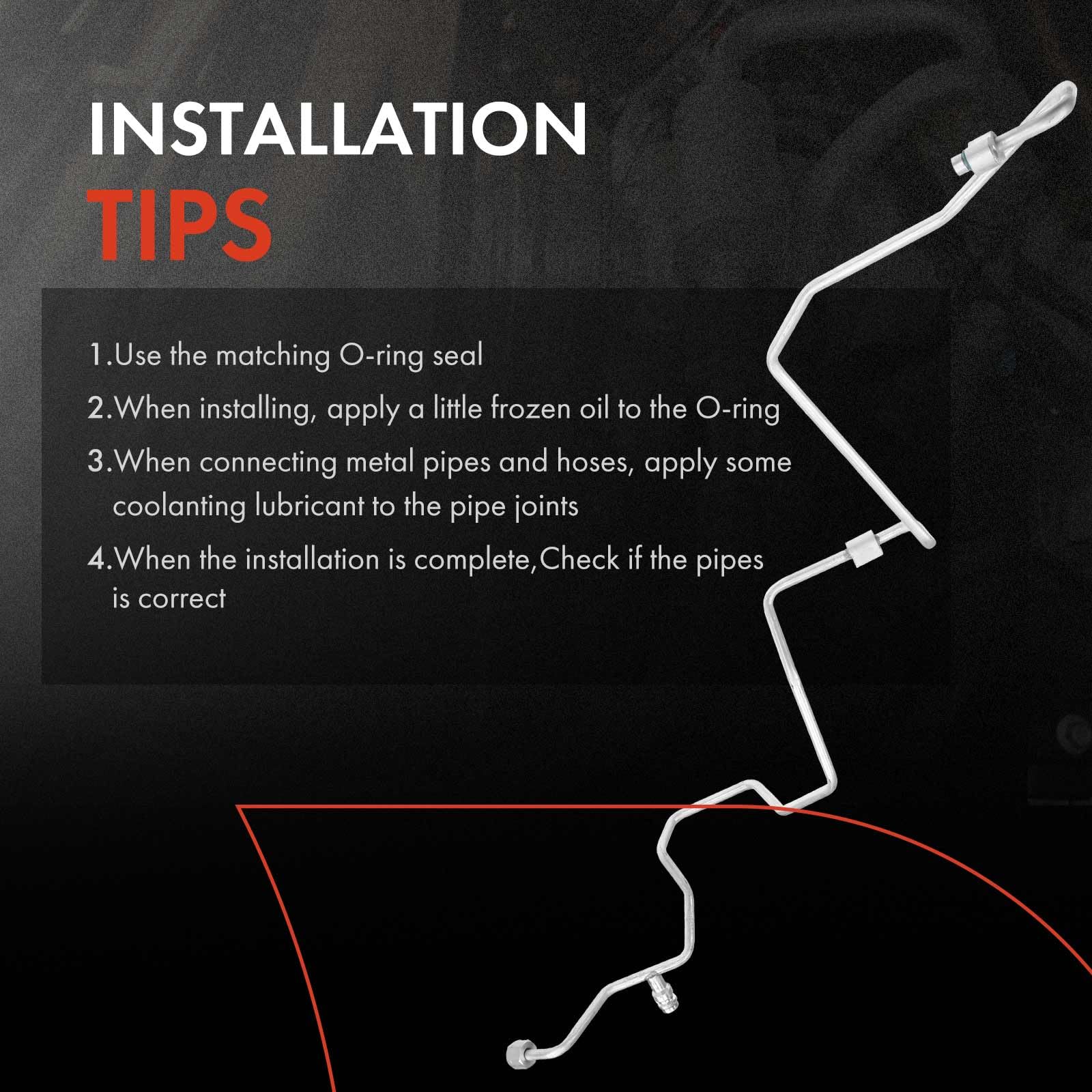 One-year unlimited-mileage warranty adds buyer confidence for Civic A/C hose.