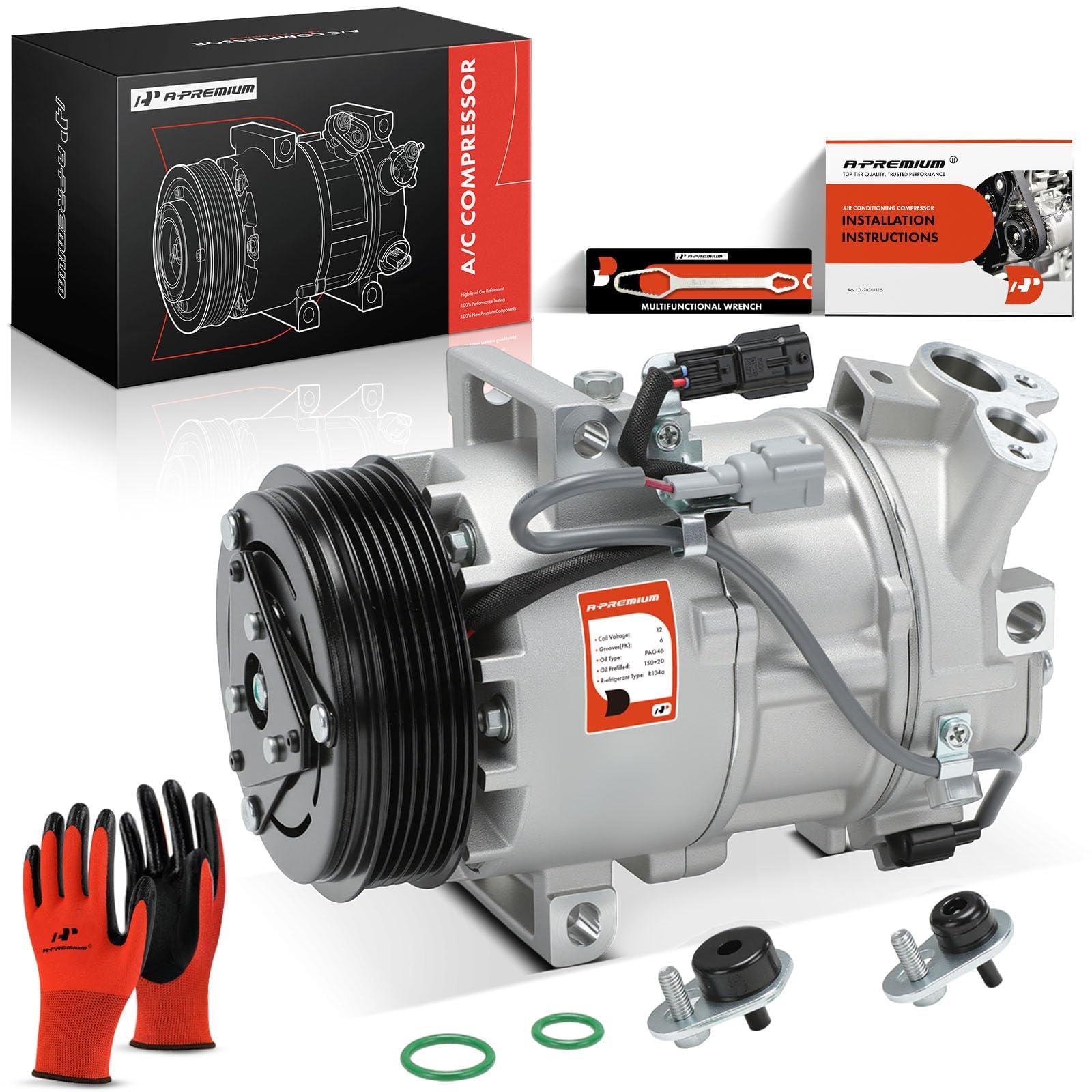 A-Premium AC compressor front view for Nissan Sentra with clutch compatibility
