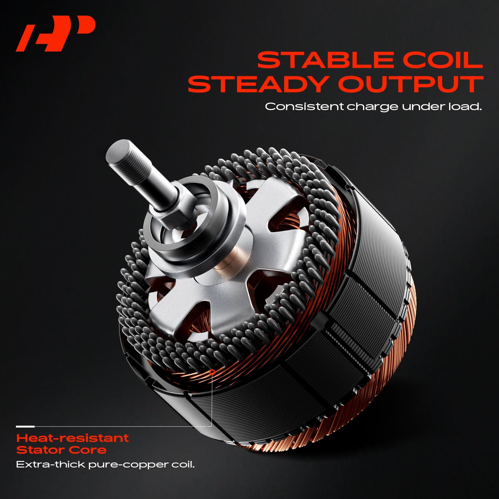 A-Premium alternator for Honda Civic 2011 rear view with 7-groove pulley