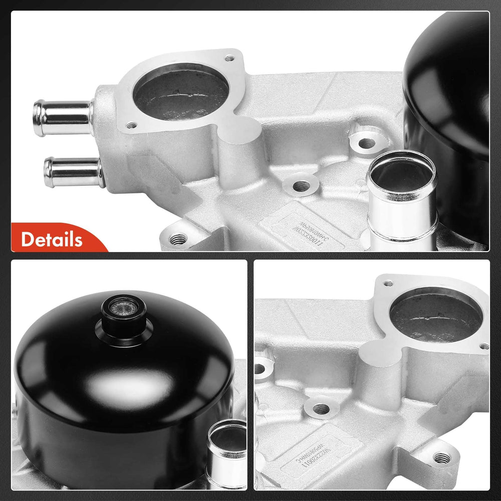 A-Premium aluminum housing water pump for durability.