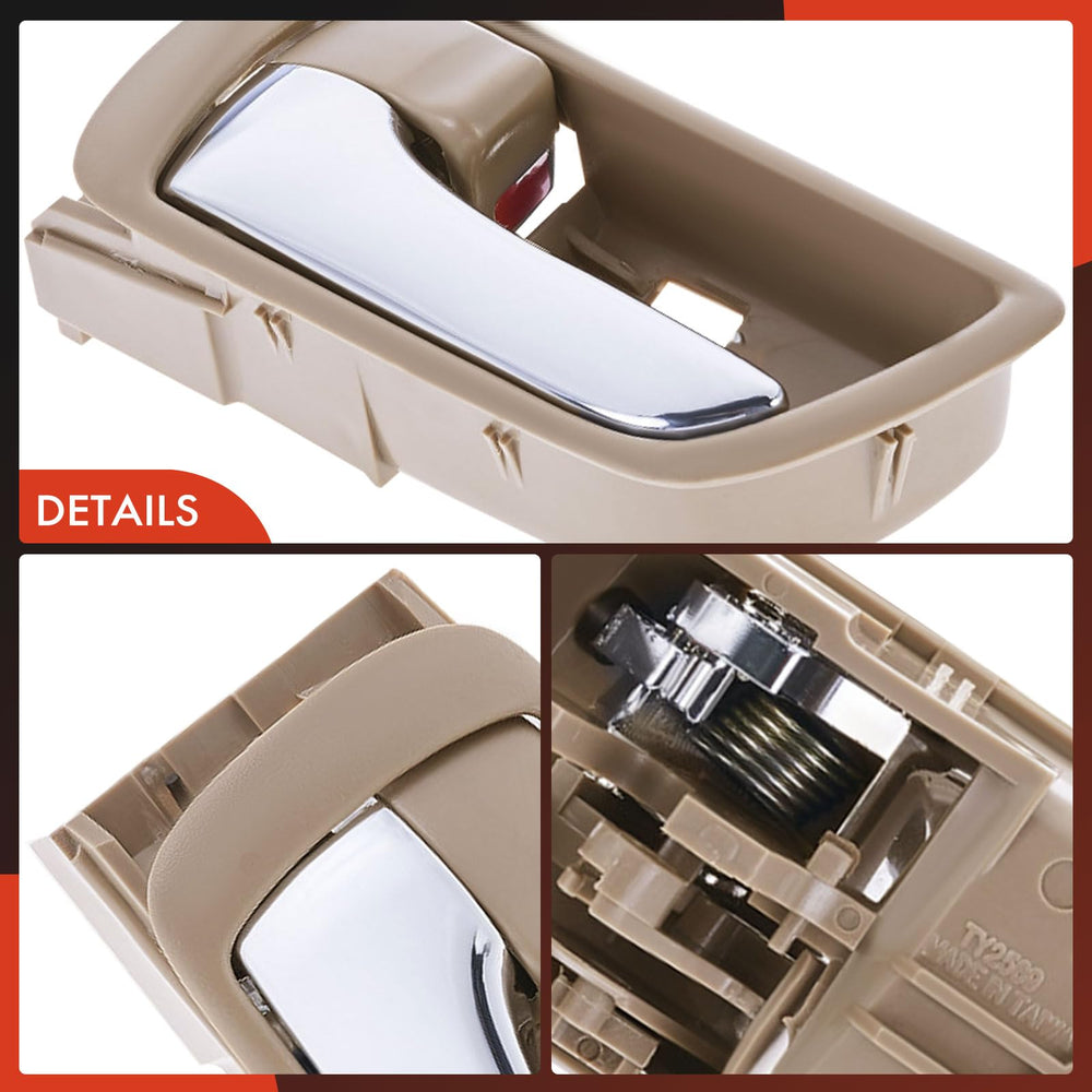 Beige housing and chrome lever design to match interior styling.