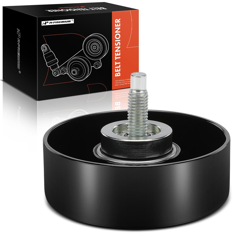 A-Premium belt idler pulley front view for Silverado; durable steel construction.