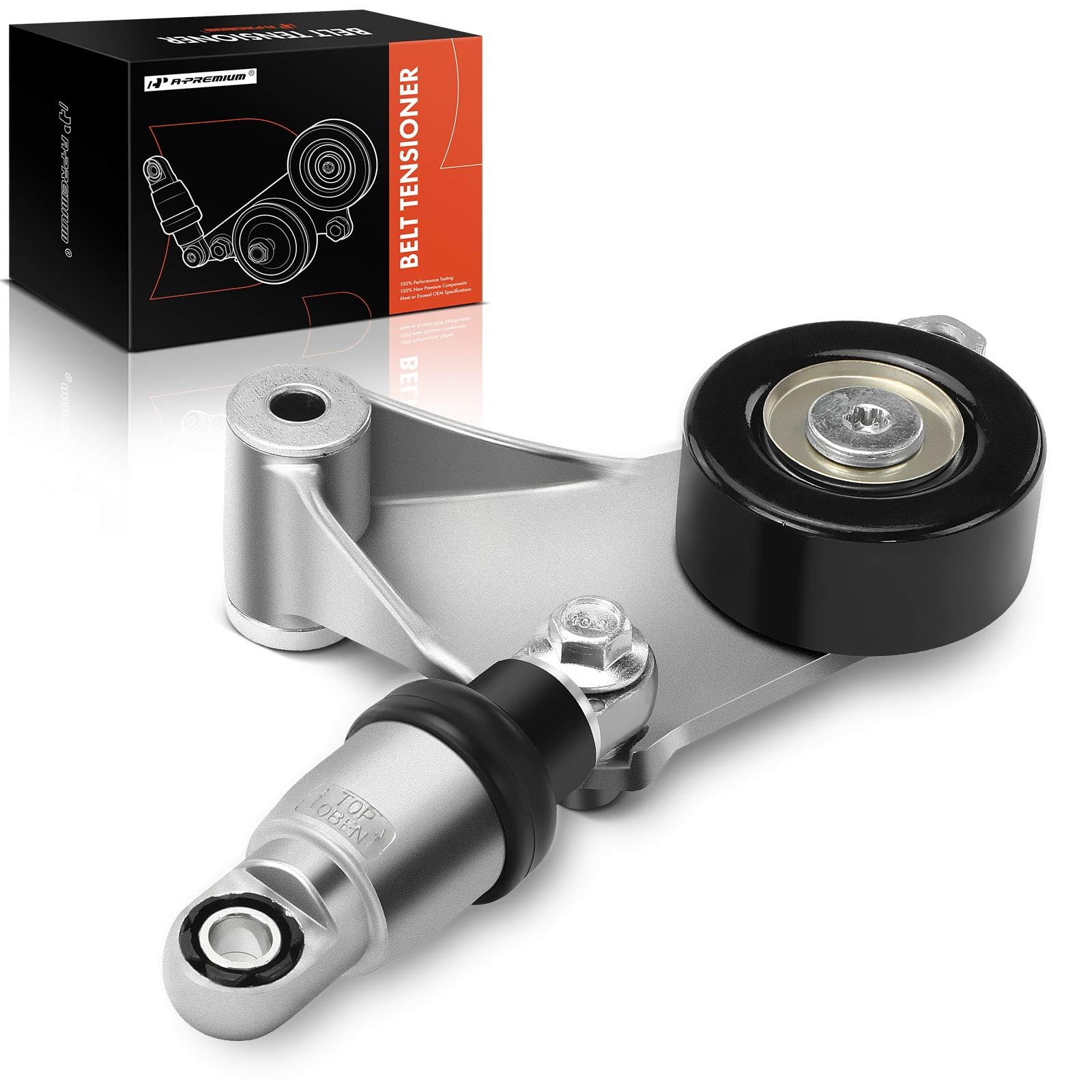 A-Premium belt tensioner assembly front view shows precise fit for Toyota engines