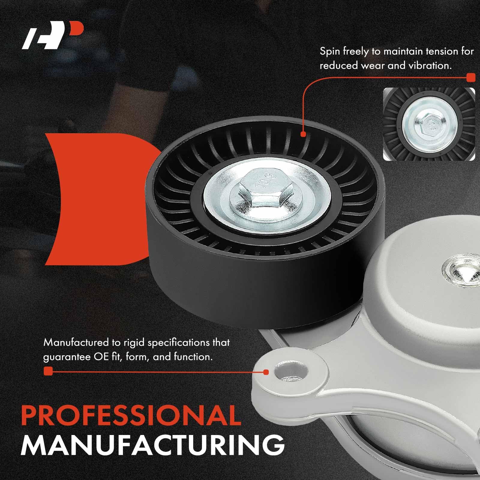 A-Premium belt tensioner assembly bolts and housing detail shows clear fitment compatibility