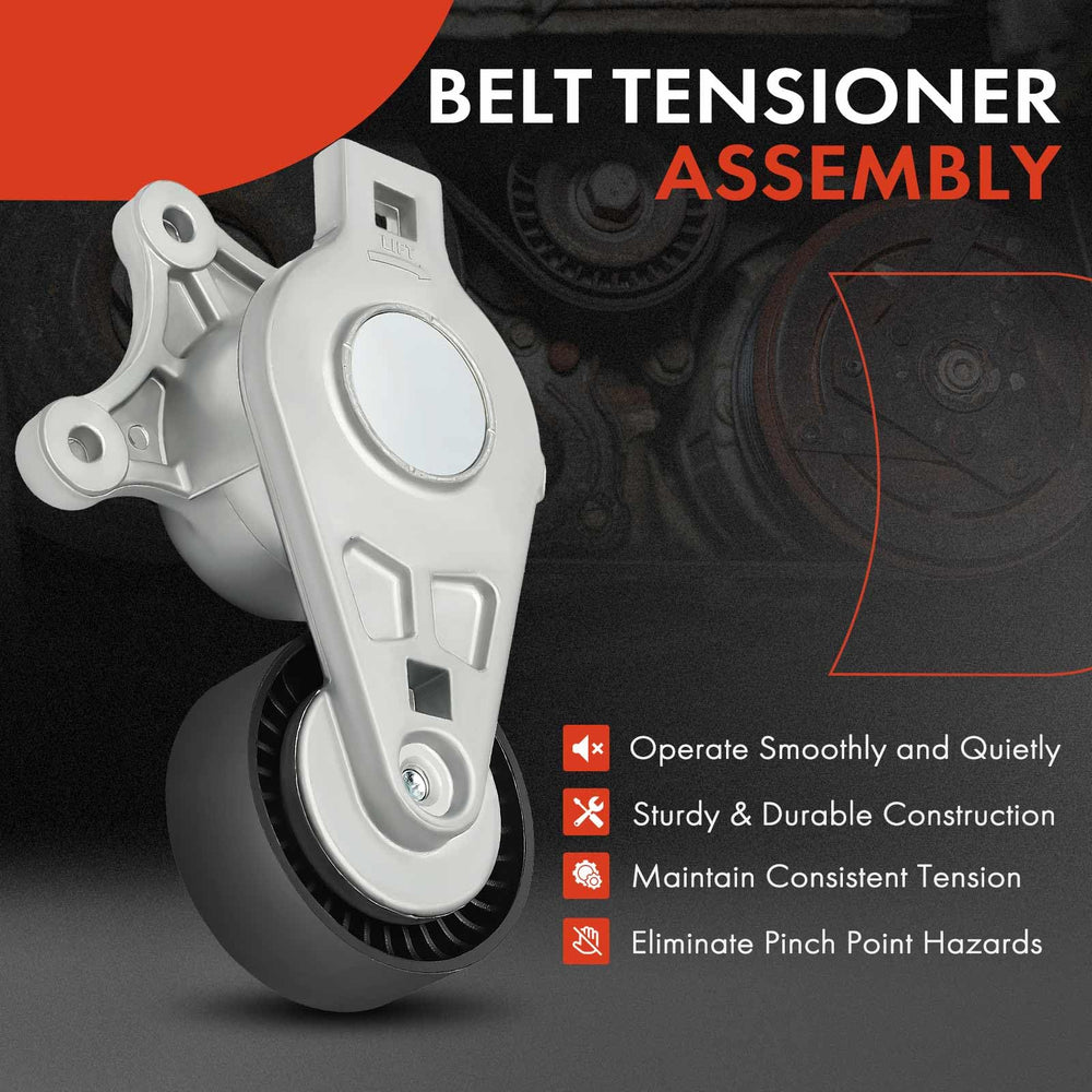 A-Premium belt tensioner assembly with pulley side profile supports durable alignment during daily driving