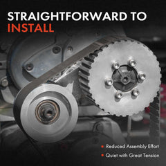 A-Premium belt tensioner side view, compact engine bay compatibility