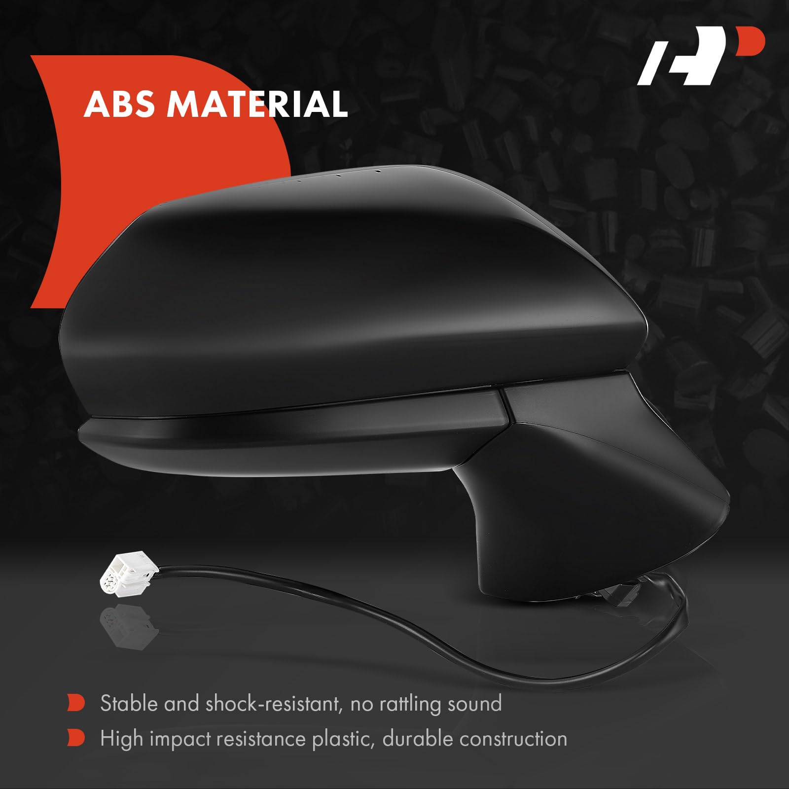 A-Premium black exterior mirror matches Camry aesthetics for a seamless look.