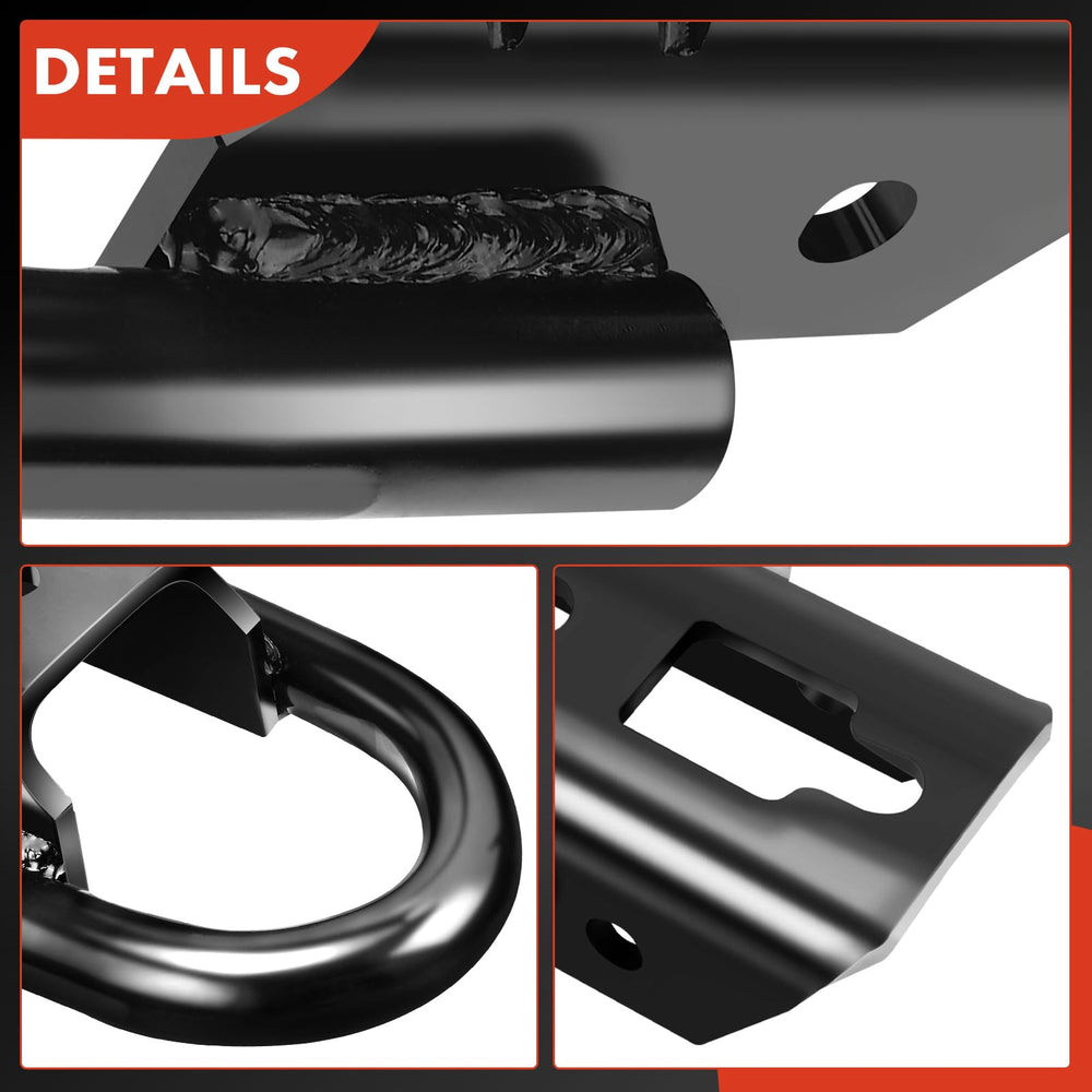 A-Premium black tow hook face with rugged finish for harsh terrain