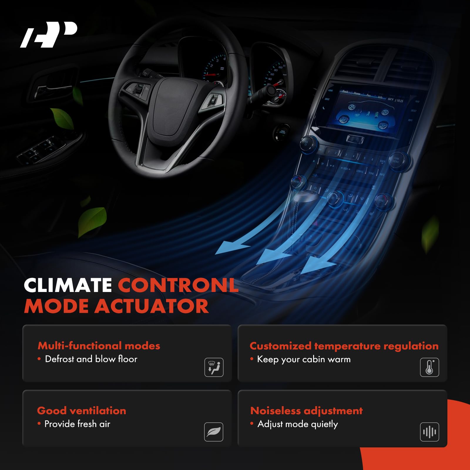 A-Premium blend door actuator fitment chart compatible with many GM models