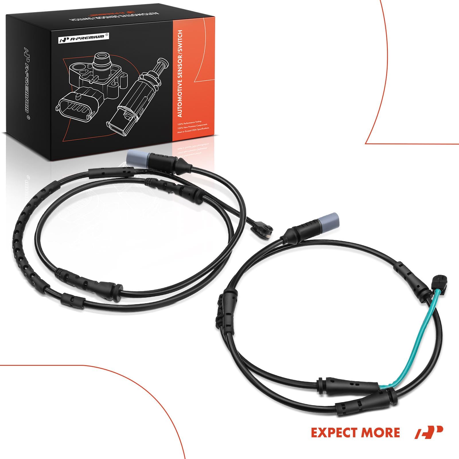 A-Premium BMW 550i front-right wear sensor close-up