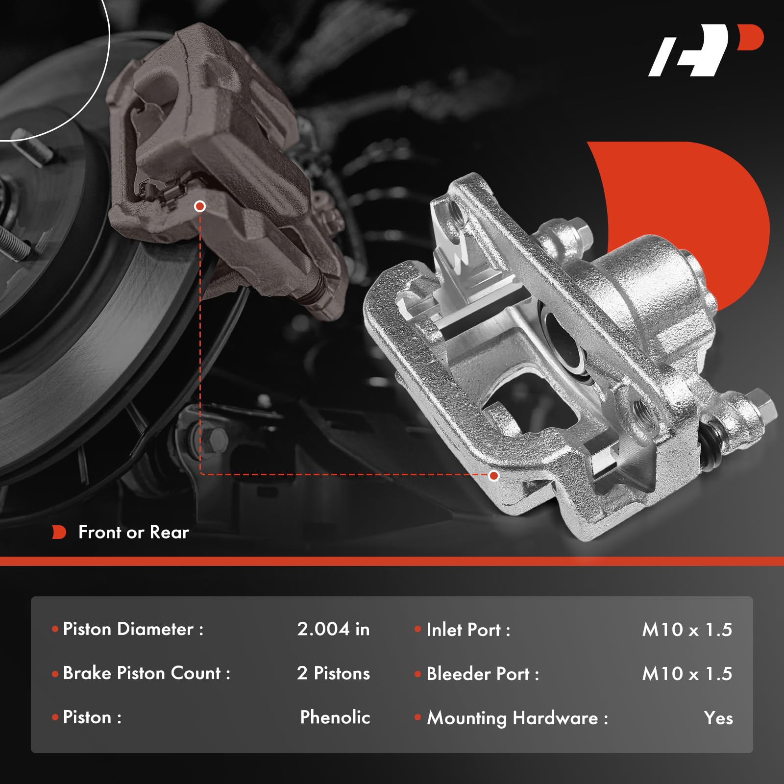 A-Premium brake caliper front-right assembly ensuring balanced braking response.