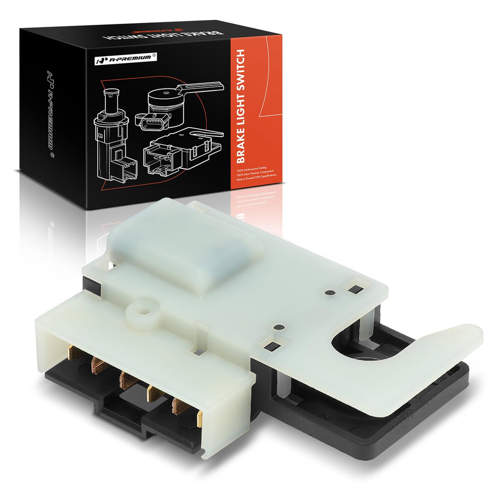 A-Premium brake light switch front view shows GM model compatibility and clear signals