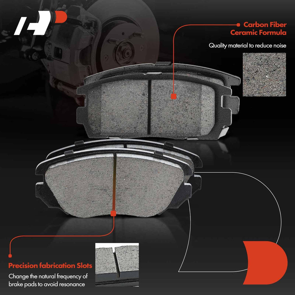 A-Premium ceramic brake pads kit hardware with wear sensor for easy installation.