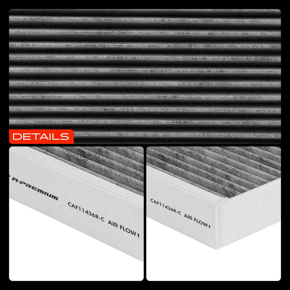 Dimensions of A-Premium cabin air filter including length and width