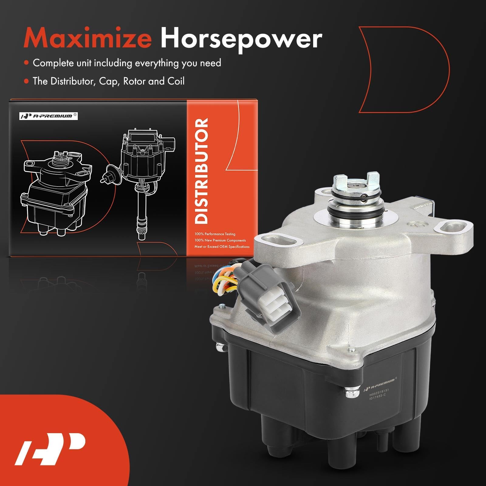 Cam sync distributor including cap and rotor for full replacement