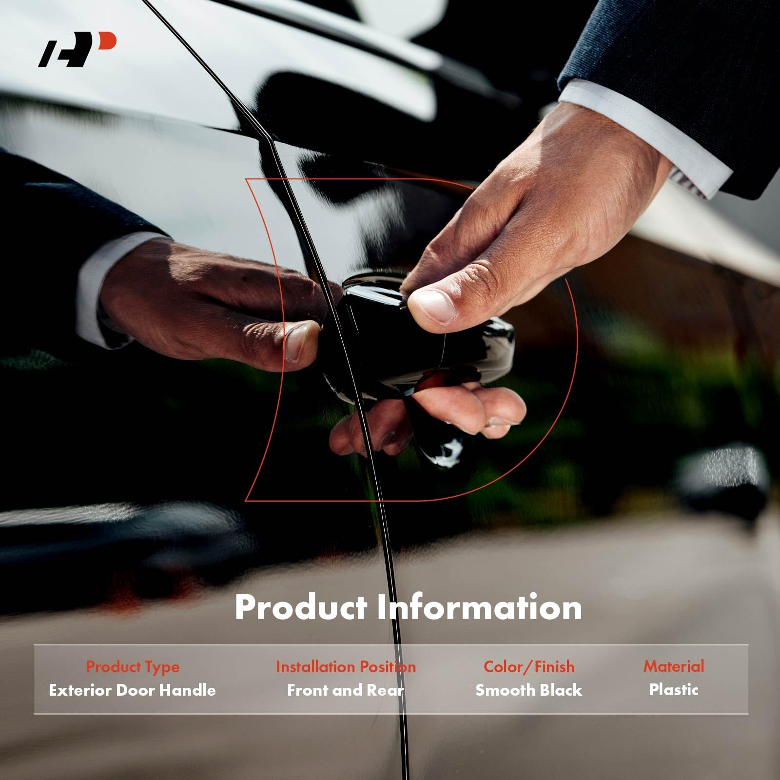 A-Premium Camry door handle rear left in black, durable construction