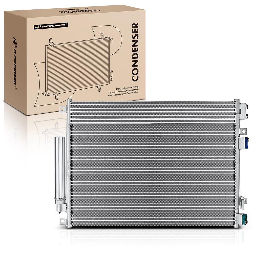 A-Premium condenser front view shows compact core for efficient cooling.