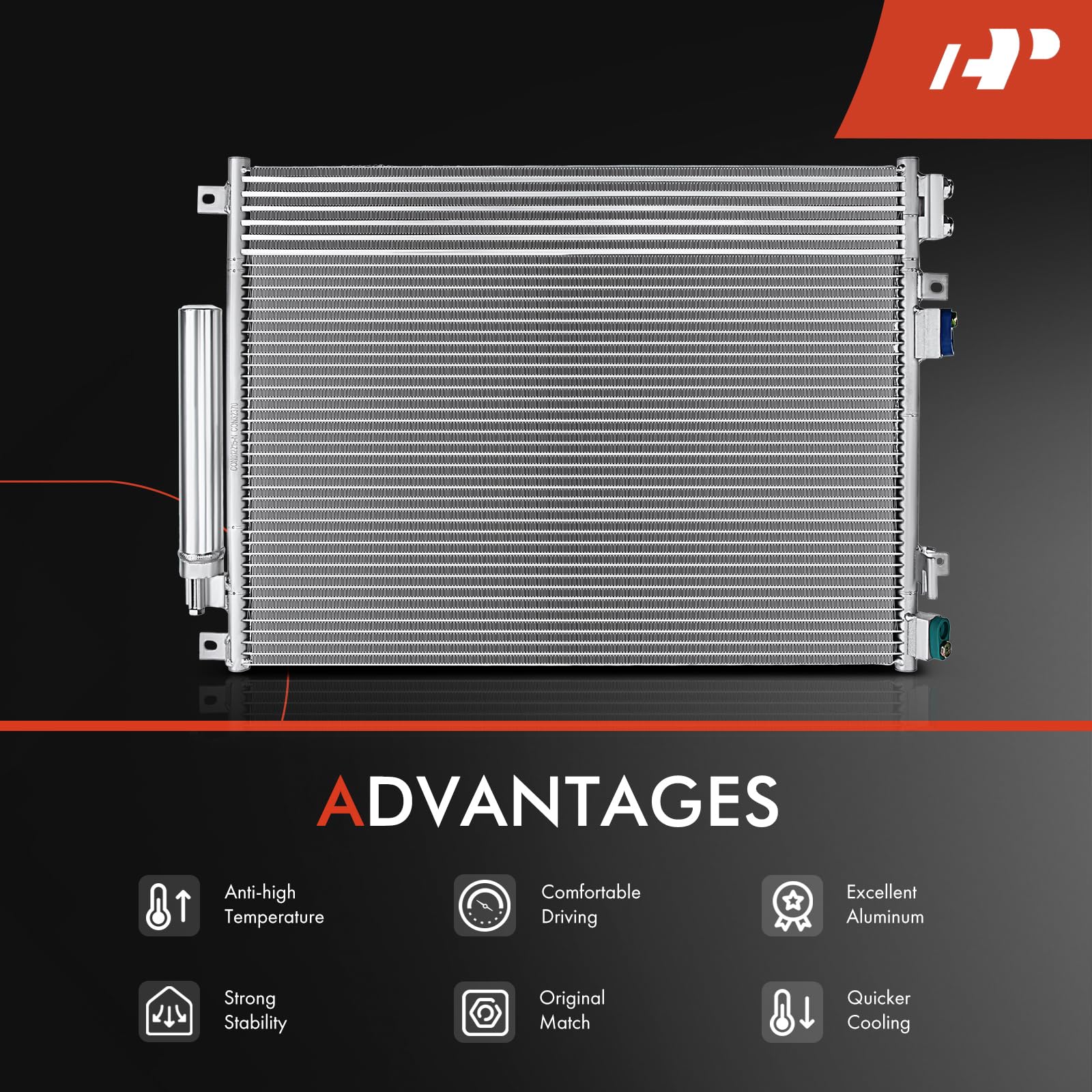 A-Premium condenser inlet-outlet diameters emphasized for compatible fittings.