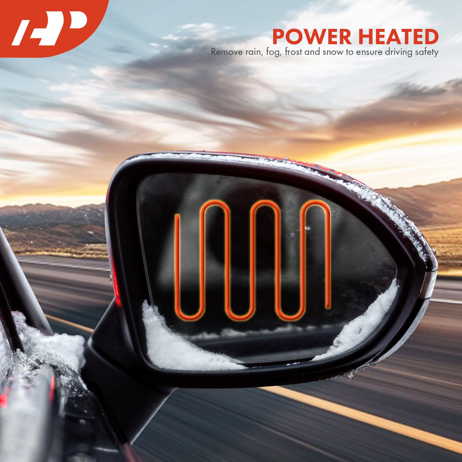 Convex mirror glass provides wider field of view for safer driving