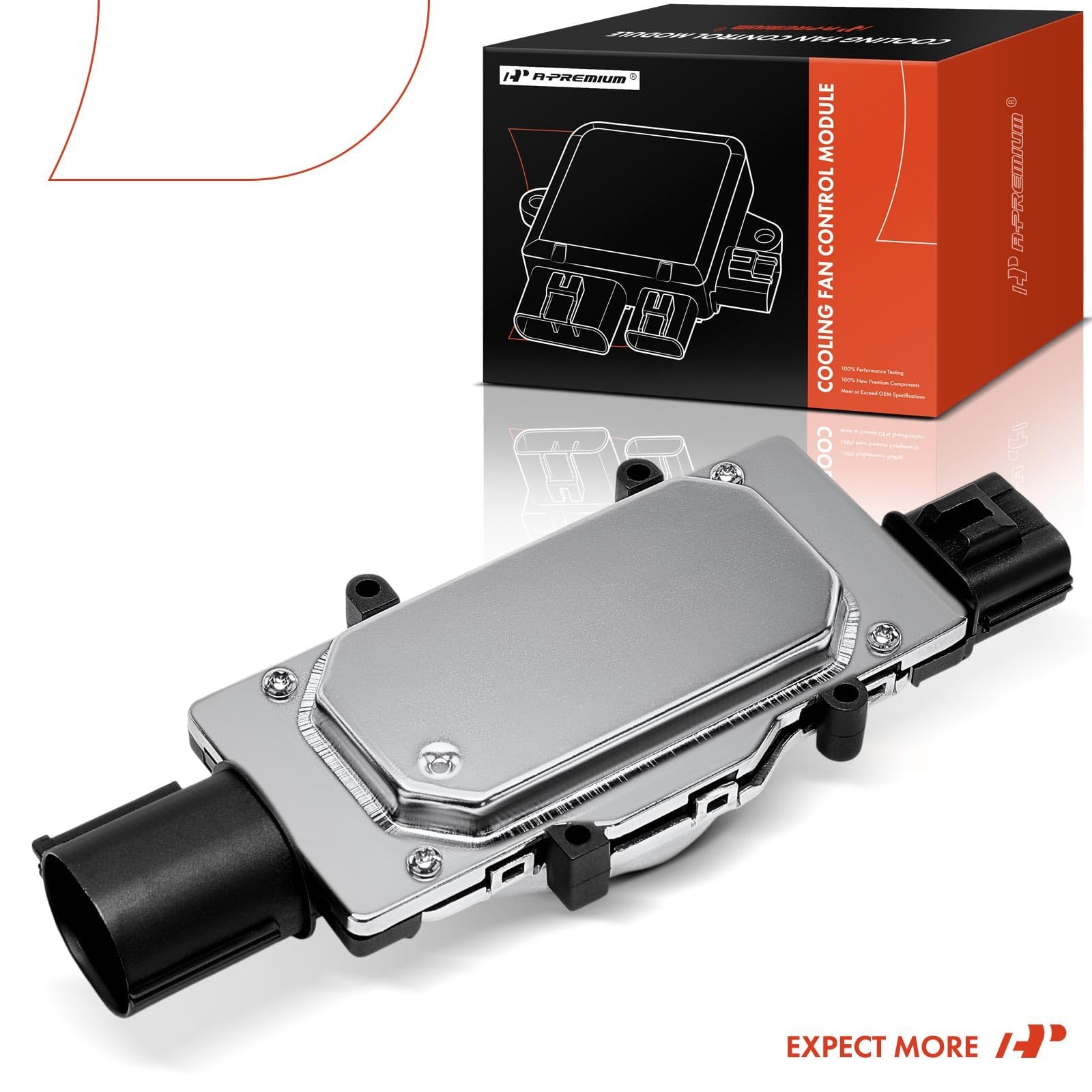 A-Premium cooling fan module installed in-vehicle for direct replacement.