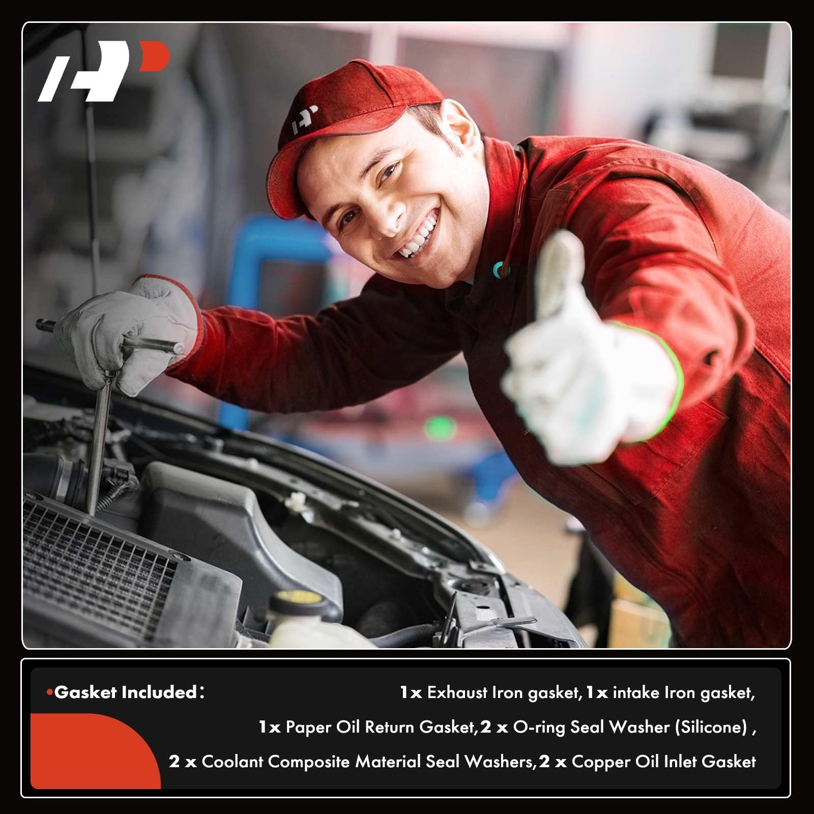 A-Premium copper oil inlet gasket; corrosion-resistant seal for turbo input.