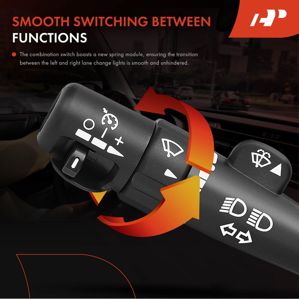 Cruise control lever in action with A-Premium switch for effortless speed management.
