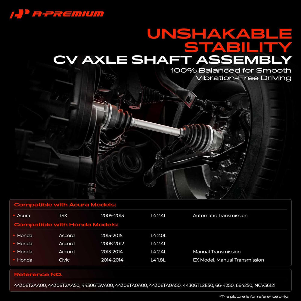 A-Premium CV axle front-left image shows axle nut included for secure installation.
