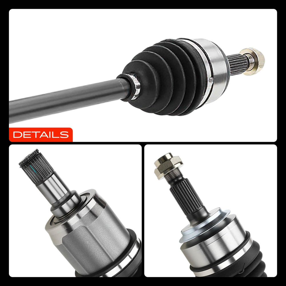 A-Premium CV axle packaging shows warranty and compatibility details.
