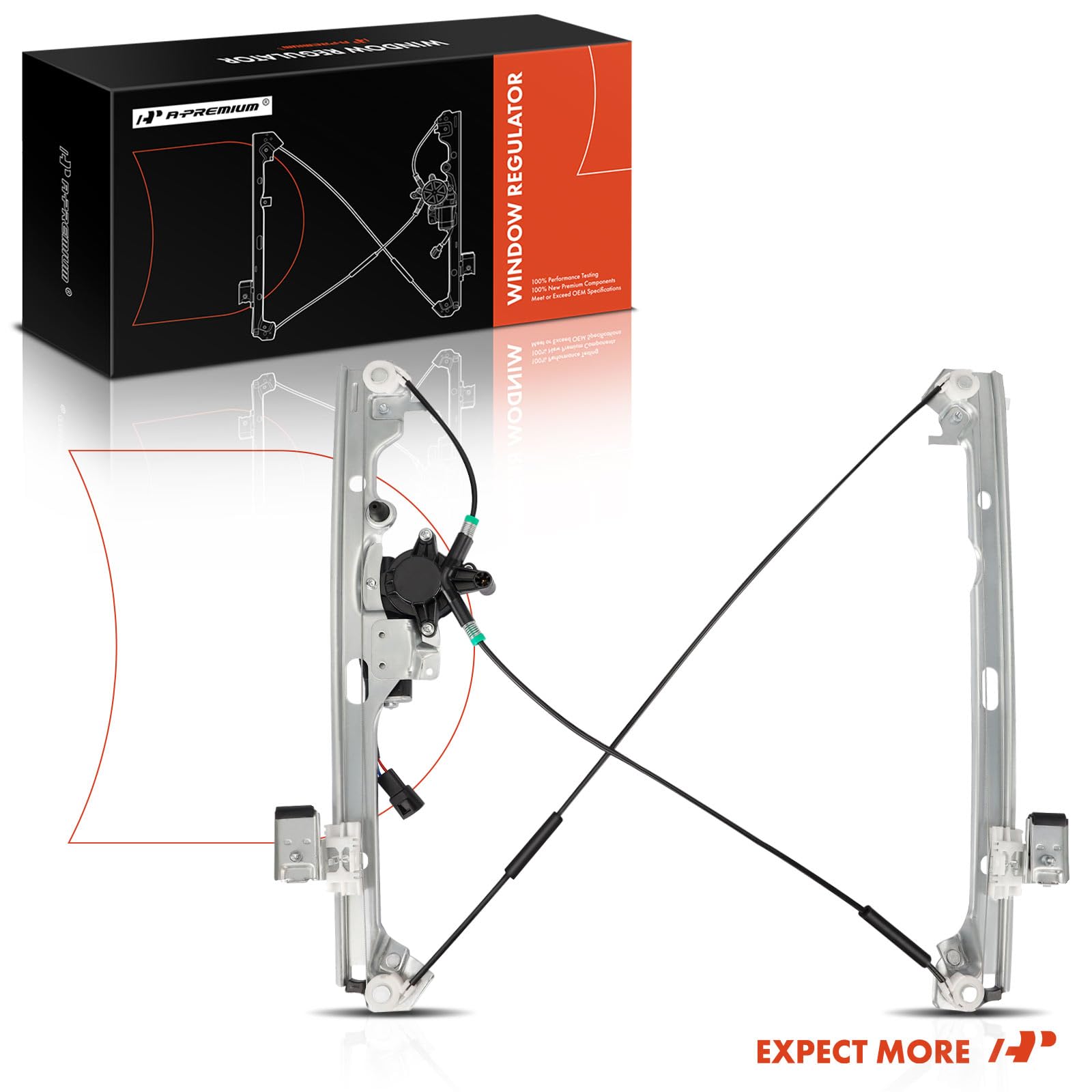 A-Premium power window regulator with 2-pin motor for consistent performance.