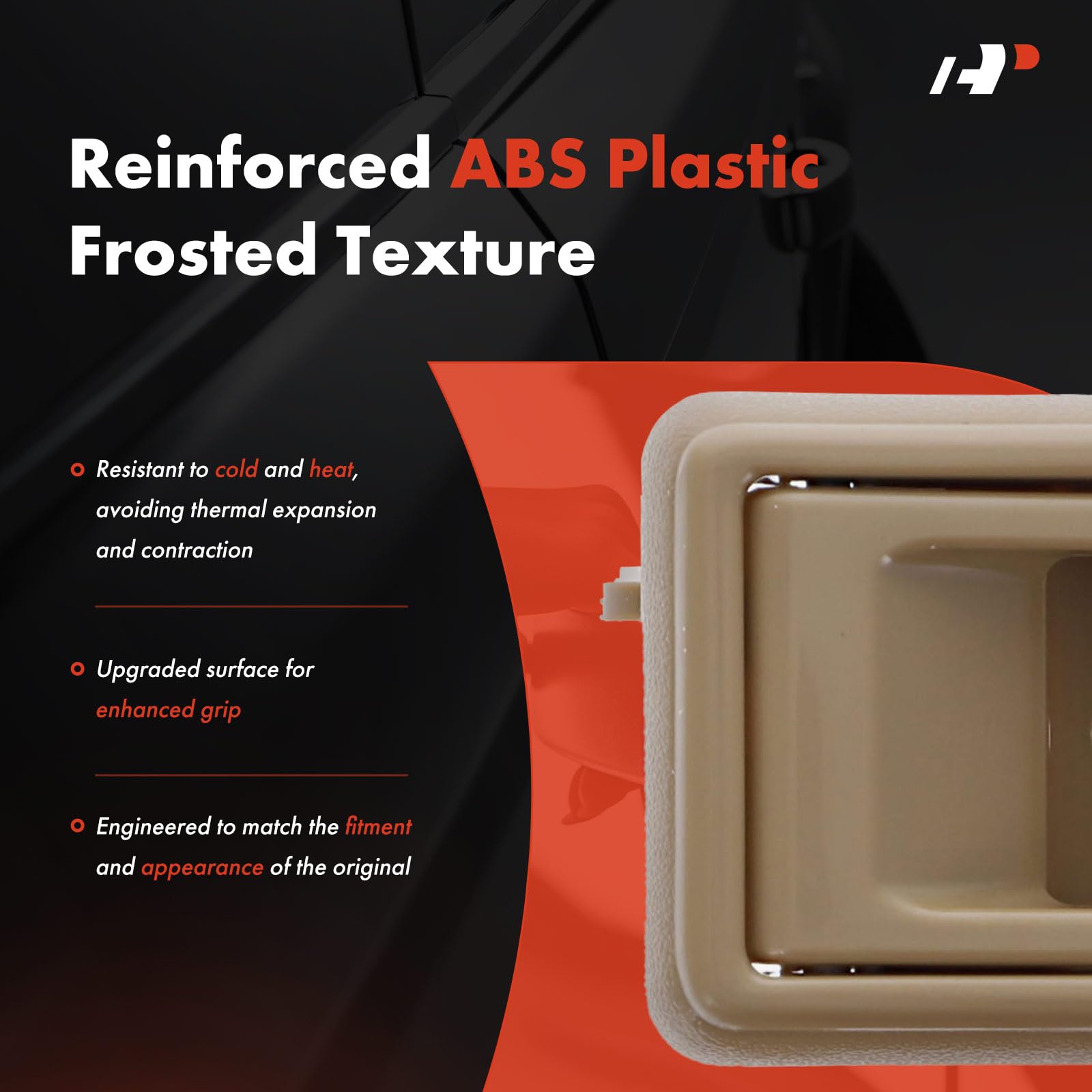 A-Premium beige interior door handle close-up for Toyota Tacoma interior upgrade.