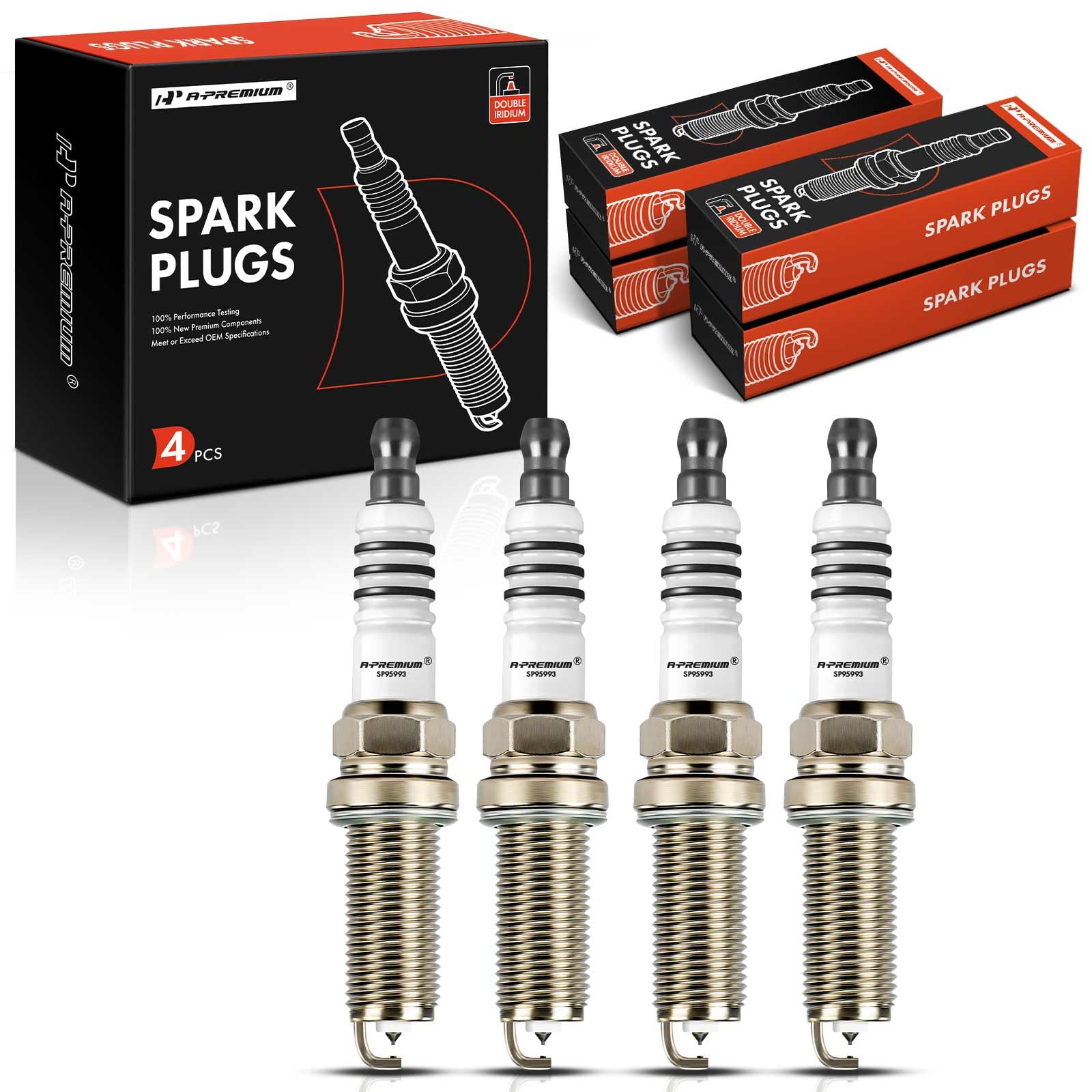 A-Premium four-pack spark plugs in box for easy replacement planning