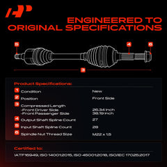 A-Premium driver-side CV axle details with ABS ring for braking compatibility