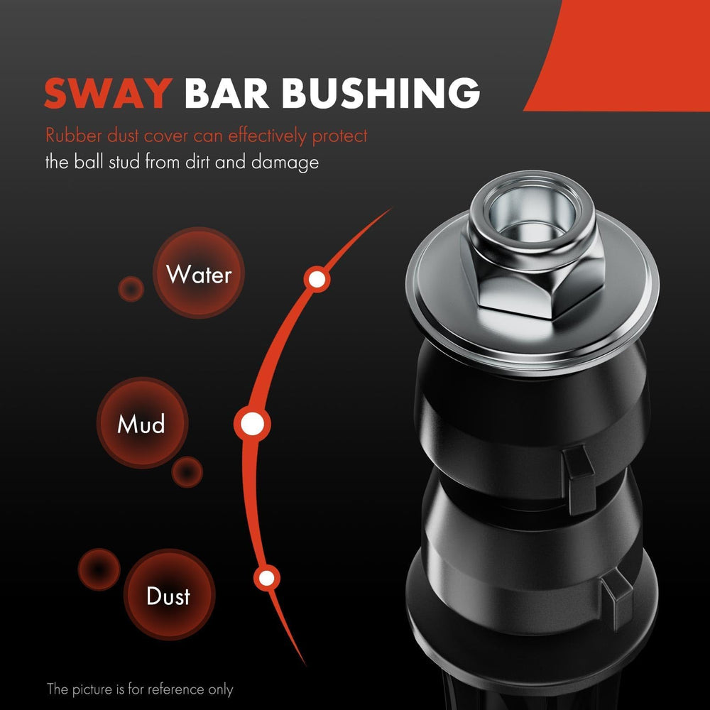 A-Premium dual-layer sway-bar bushing reduces vibrations and improves stability.