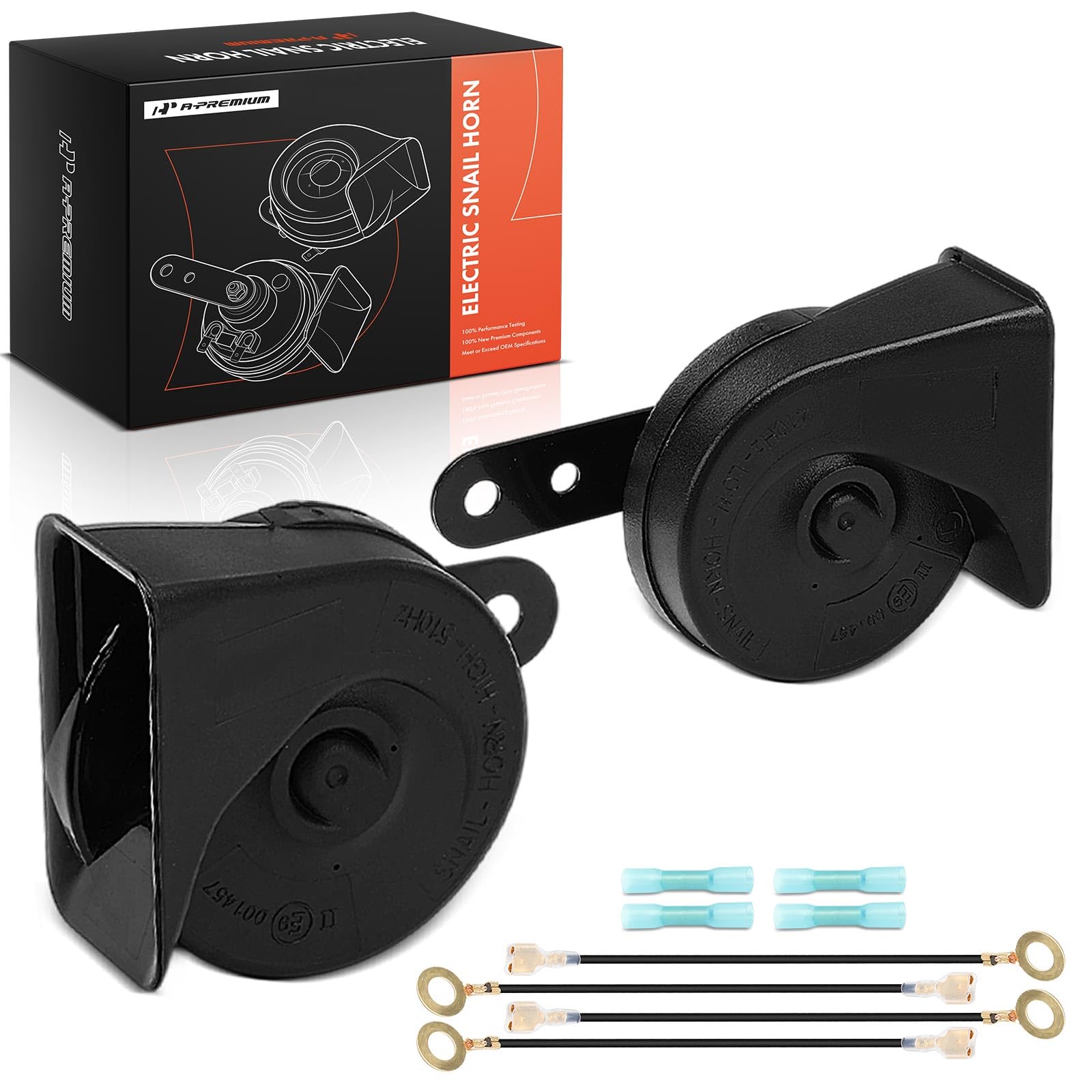 A-Premium dual snail horn 80mm front view, bold 110dB output for confident signaling.