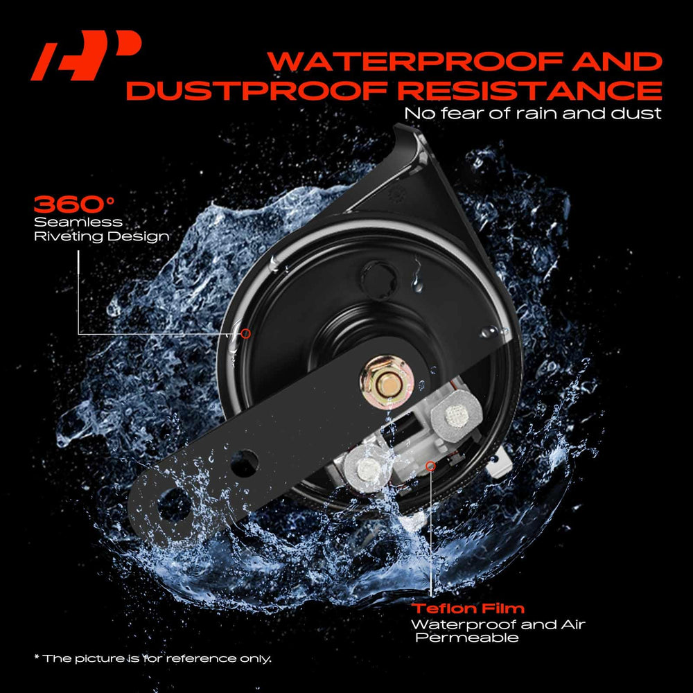 A-Premium dual snail horn 80mm weatherproof build, weathering rain and dust with confidence.