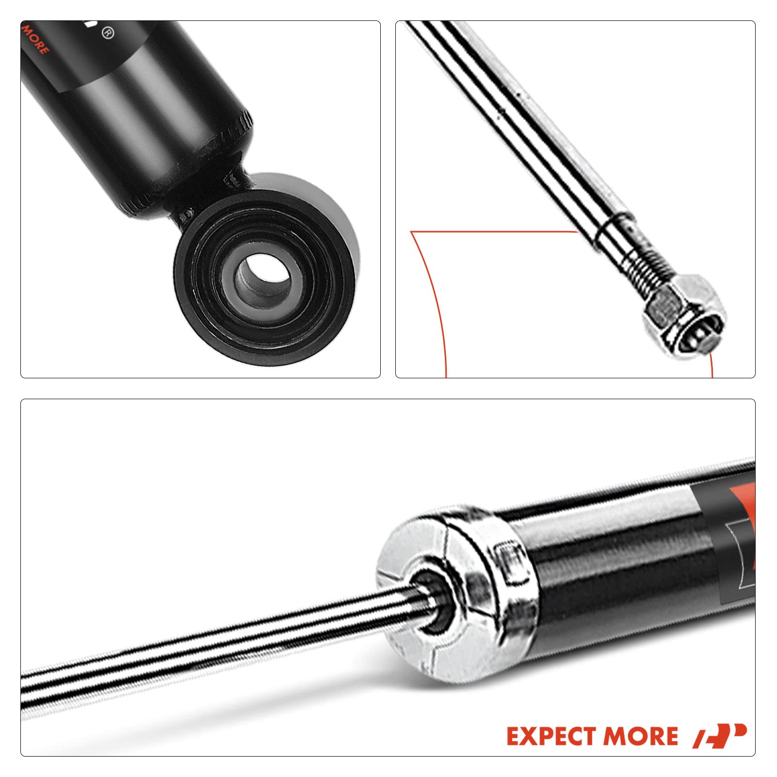 A-Premium dual-pipe design enhances damping performance.