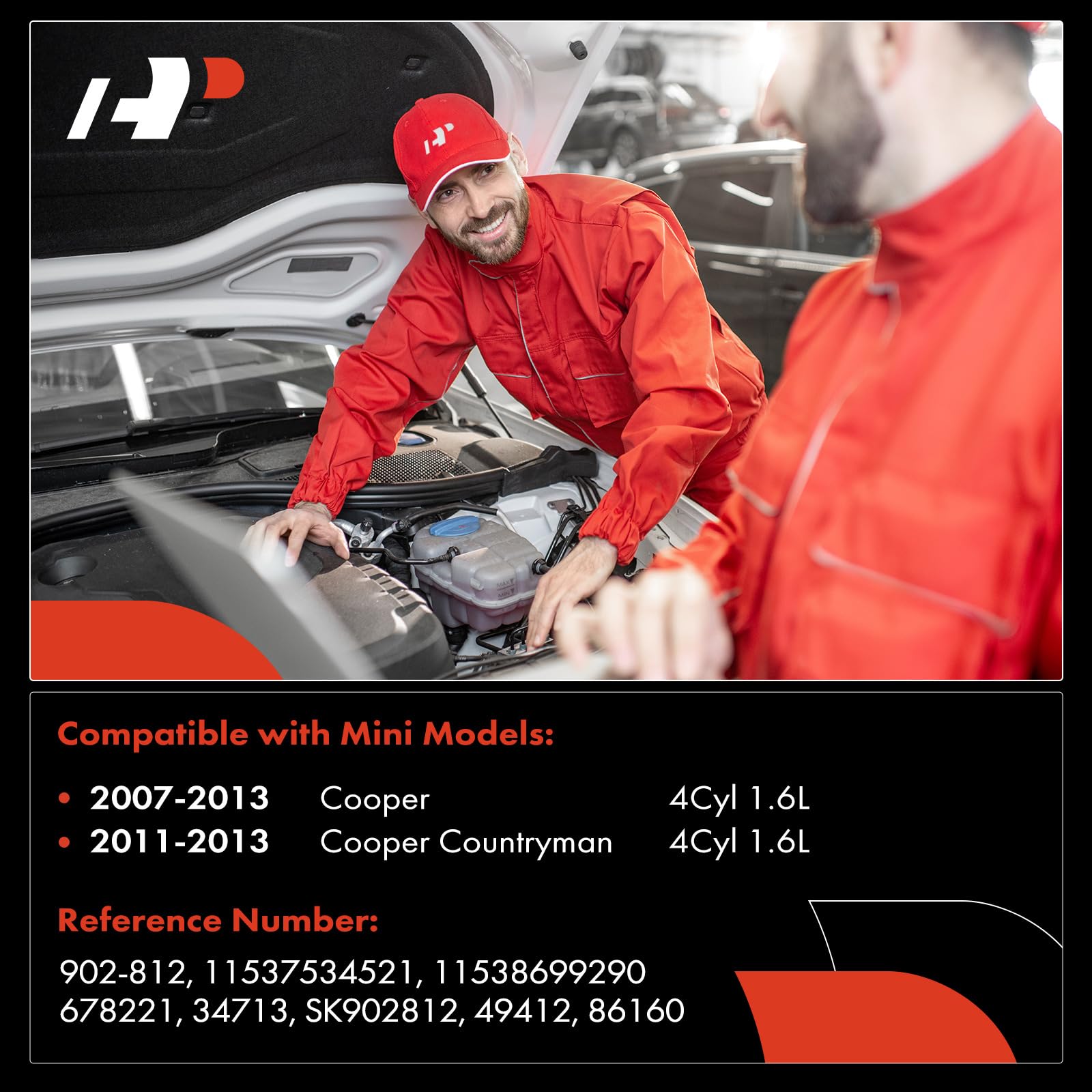 A-Premium thermostat housing for Mini Cooper side view showing sensor ports.