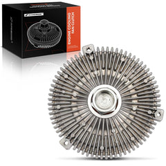 A-Premium engine cooling fan clutch front view highlighting aluminum housing and compact design for BMWs