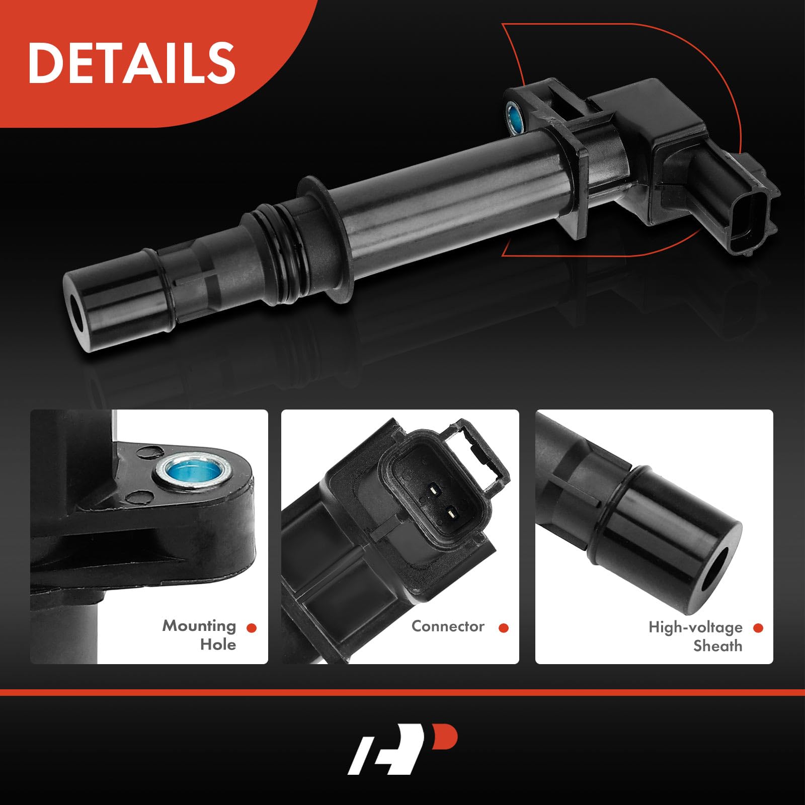 A-Premium ignition coil pack for Mitsubishi Raider, top view, steady power delivery.
