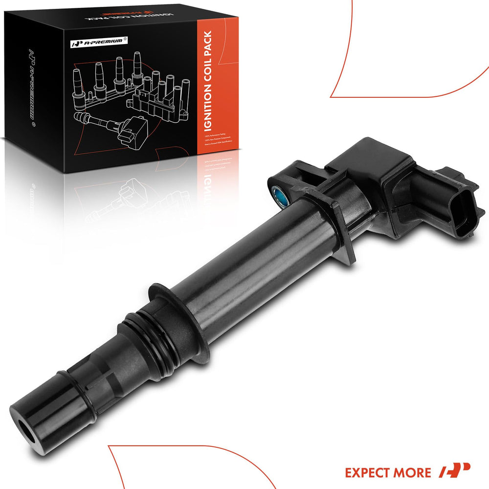 A-Premium ignition coil pack with OEM references 56028138 variants, clear connector details.
