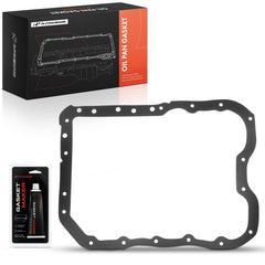A-Premium engine oil pan gasket set closeup shows precise sealing surfaces for reliable performance.